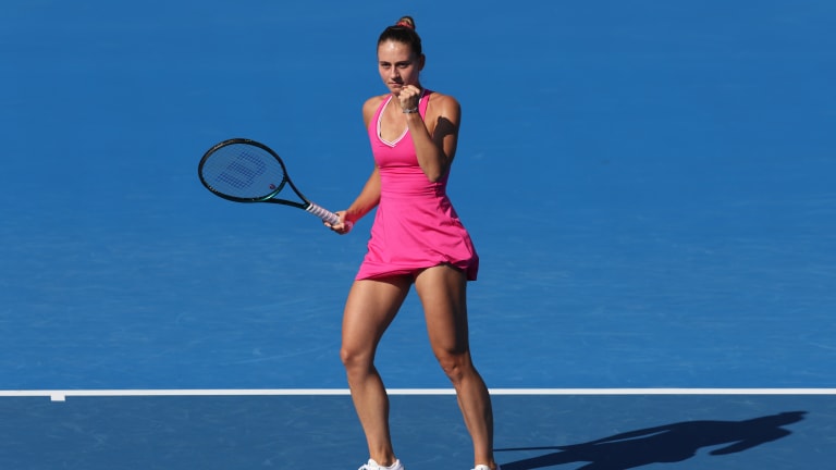 Marta Kostyuk is high on confidence after reaching her first major quarterfinal at the Australian Open and reaching a final last week in San Diego.