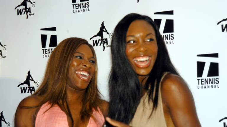 Serena Williams and Venus Williams during the WTA Glam Slam in New York City, just a year after Tennis Channel's debut.