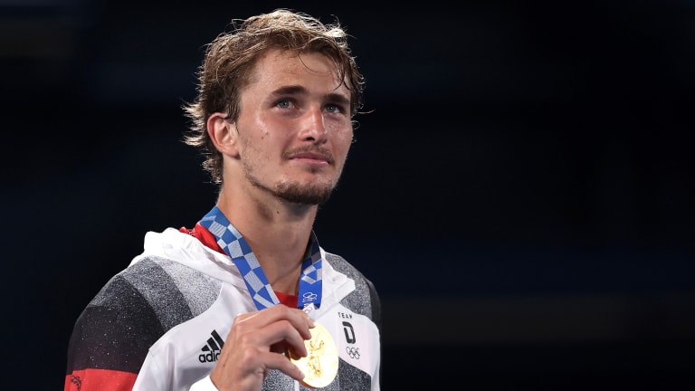 Zverev upset then-No. 1 Djokovic in the semifinals of the Tokyo Olympics, 1-6, 6-3, 6-1, before defeating Khachanov in the gold medal match, 6-3, 6-1.