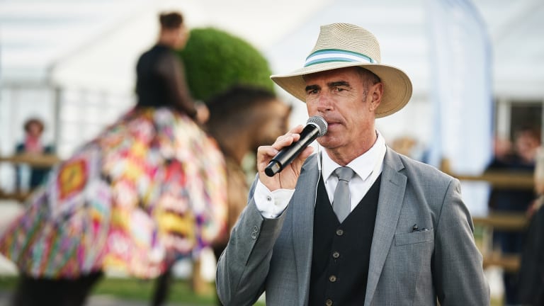 Maury shows his versatility on the mic at the Masters of Chantilly, an equestrian show jumping competition, in 2021.