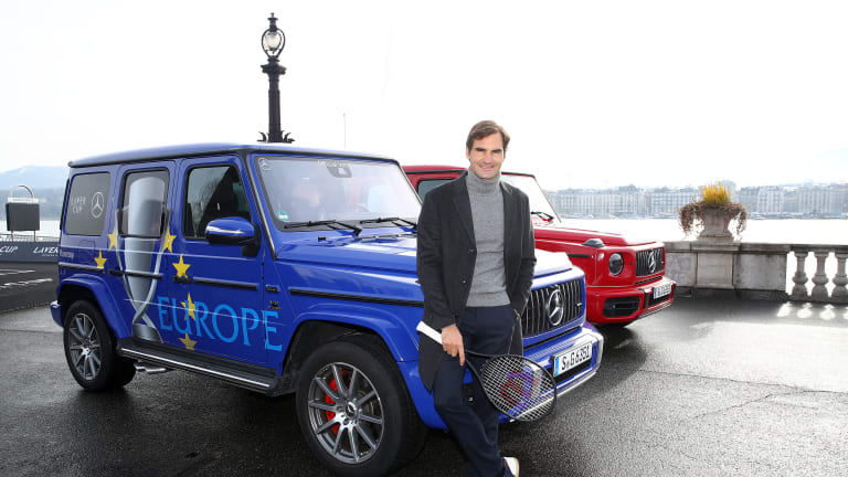 As always, Federer doesn't go anywhere without his Mercedes. Now you can, too.