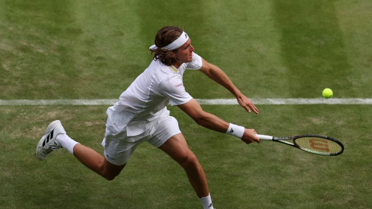 Tsitsipas moves into the second round at Wimbledon for the first time since 2018 after a four-set victory over qualifier Alexander Ritschard.