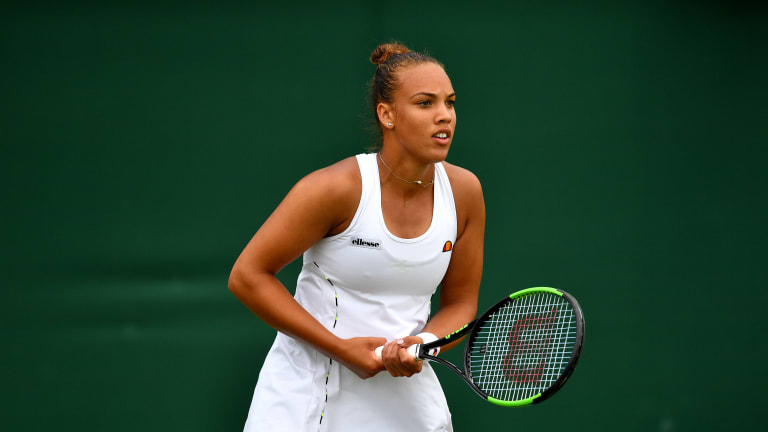 Day 3 Wimbledon 
Looks: Freya fights
fierce in Ellesse