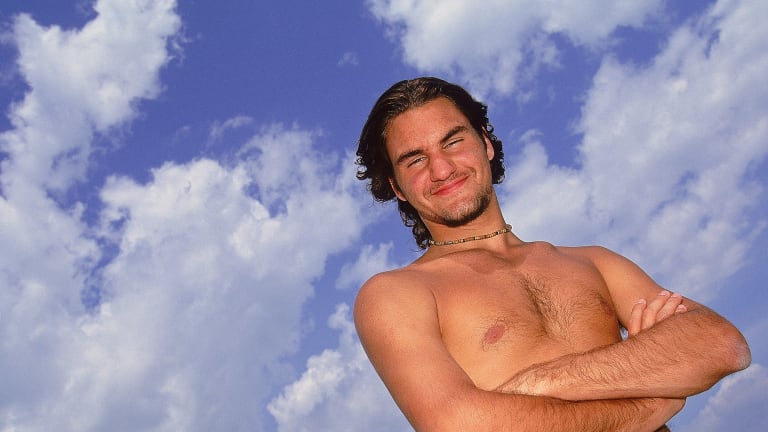 A teenage Roger Federer at a photo shoot in South Beach.
