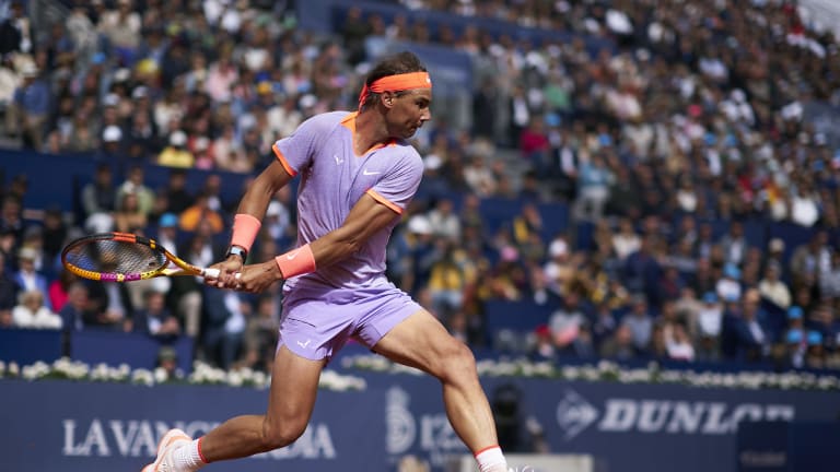 The colors on Rafa's shirt are inspired by his hometown of Mallorca, Spain.