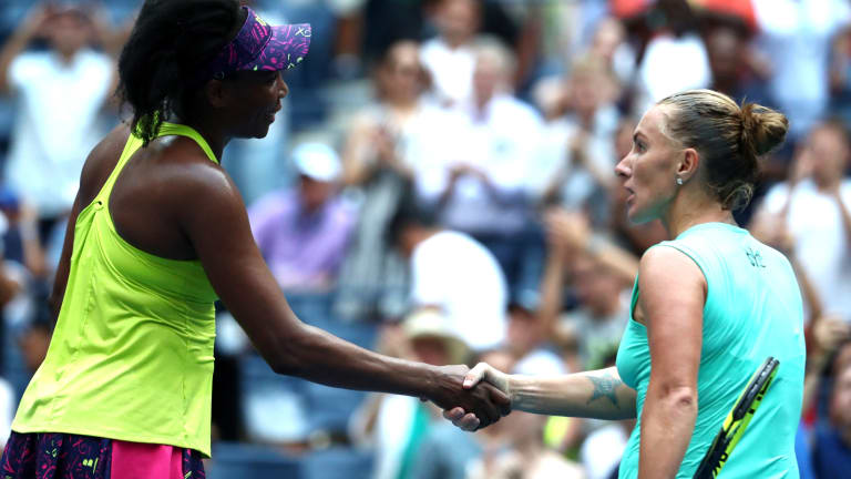 Venus overcomes match-point misses in three-set win over Kuznetsova