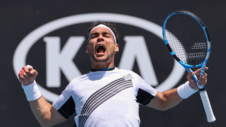 Fognini fights from two sets down to edge Opelka at Australian Open