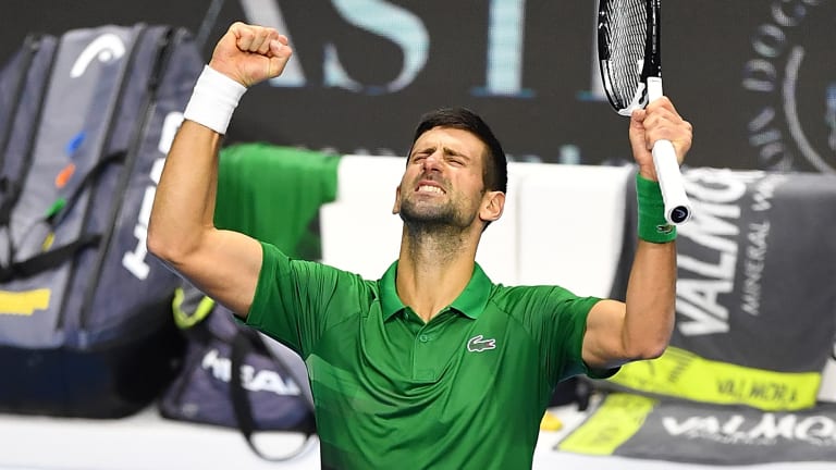 Djokovic's win over Tsitsipas also means the Greek's chances of finishing the year at No. 1 are gone—he needed to win the title undefeated to do that.