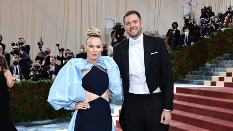 Wozniacki and  David Lee attend The 2022 Met Gala at The Metropolitan Museum of Art. (Photo by Jamie McCarthy/Getty Images)