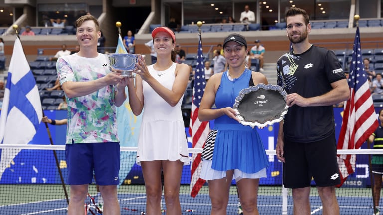 First-time partners Heliovaara and Danilina defeated top-seeded Americans Jessica Pegula and Austin Krajicek 6-3, 6-4 in the mixed doubles final.
