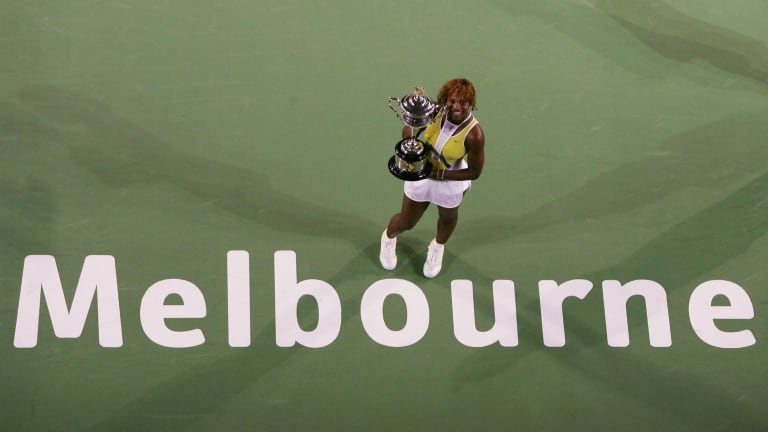 #7: 2005 Australian Open—Serena won her second title in Melbourne with a 2-6, 6-3, 6-0 victory over Lindsay Davenport in the final.