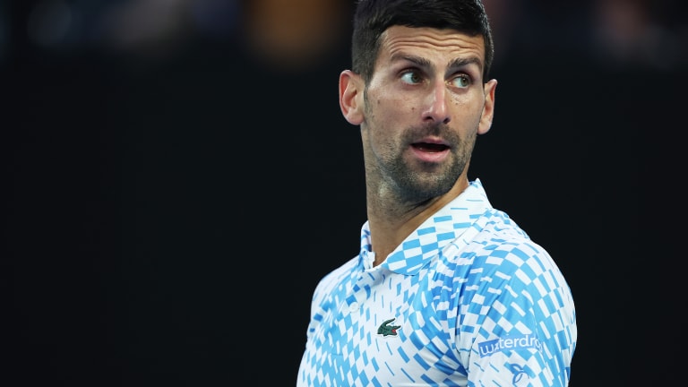 Djokovic, who picked up a hamstring injury in Adelaide, said his leg felt better as the first-round match went on.