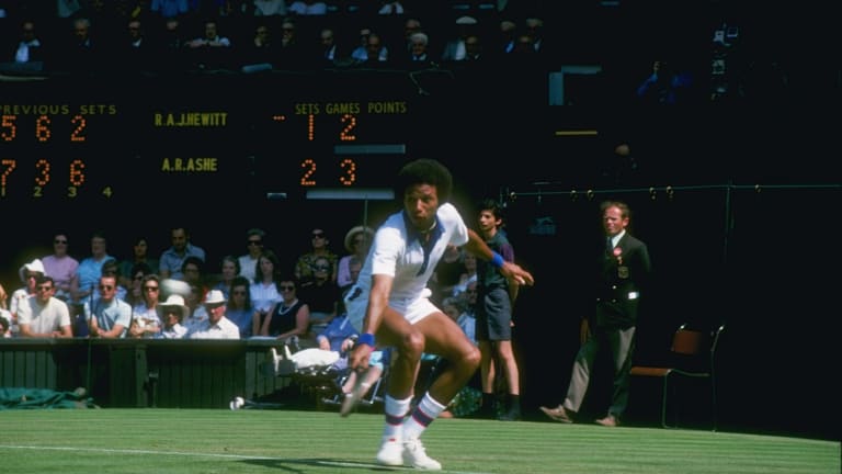 Ashe had walked in wearing a USA jacket, and gone out with a clenched fist. He was the last old-fashioned tennis gentleman to win Wimbledon, and the first black male to do it.