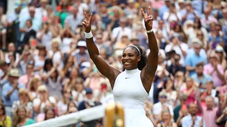 #22: 2016 Wimbledon: Serena defended her title with a 7-5, 6-3 win over Angelique Kerber, claiming her 22nd major singles title and equaling Steffi Graf's Open Era record.
