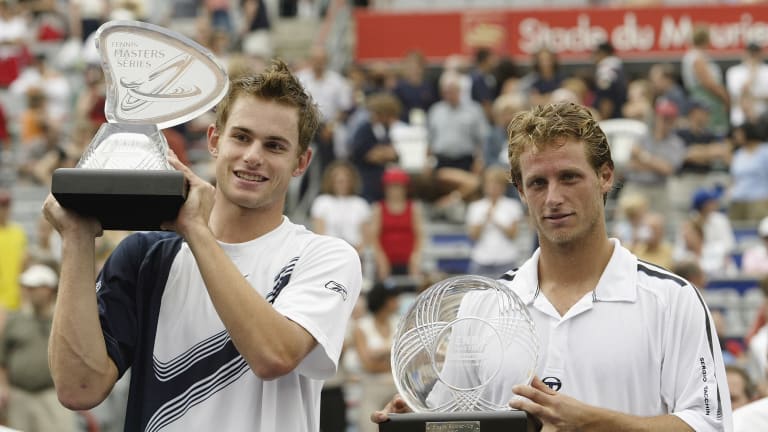 Andy Roddick and David Nalbandian at the 2003 Canadian Open