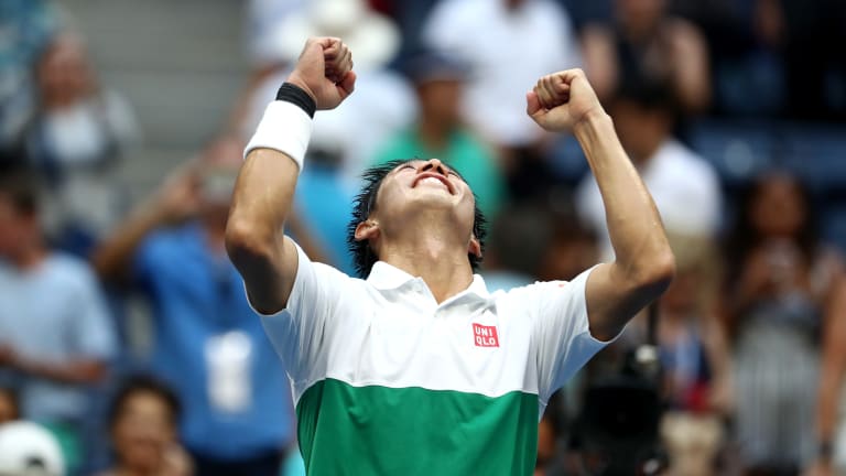 Nishikori assembles a five-set win over Cilic in US Open quarterfinals