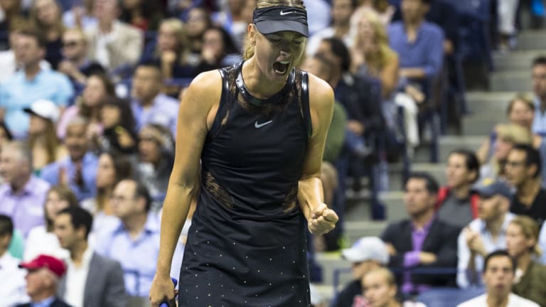 In beating Halep under the lights, Sharapova returned to her element