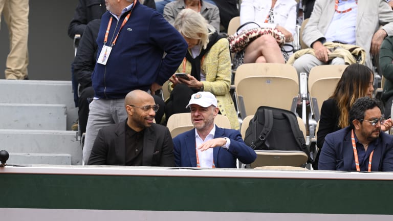 With the UEFA Champions League Final taking place in nearby Saint-Denis, Henry has been around the Roland Garros grounds quite a bit this week.