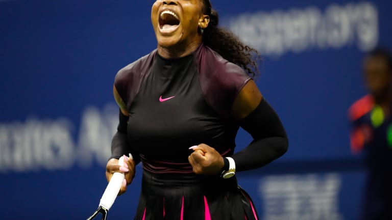 Photo of the Day:
Serena lets go to
beat Halep