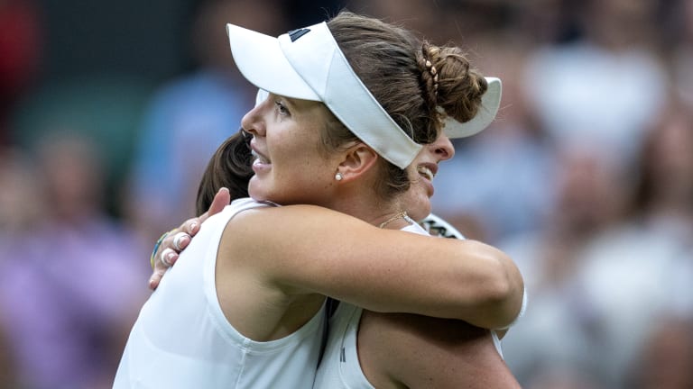 At Wimbledon this year, Svitolina became the first mom to defeat a reigning No. 1 at a major since Serena Williams at the 2019 Australian Open.