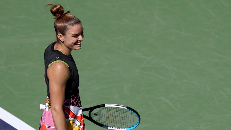 Sakkari improved to 13-4 on the season after defeating Kvitova in the third round of Indian Wells.