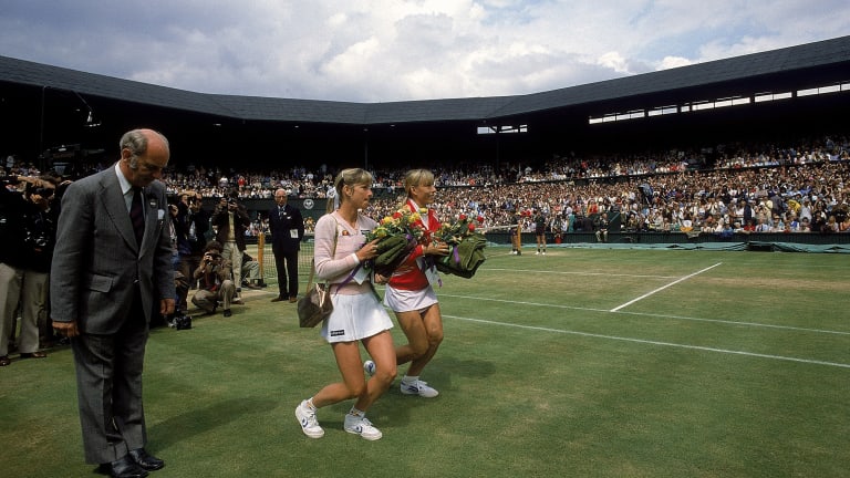 Before the match: 1982 Wimbledon (Navratilova d. Evert, 6-1, 3-6, 6-2)