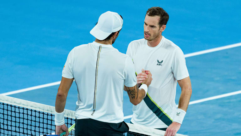 First round — Murray (right) is responsible for two upsets of Break Point stars, having also defeated No. 13 seed Berrettini in five sets to start the tournament.