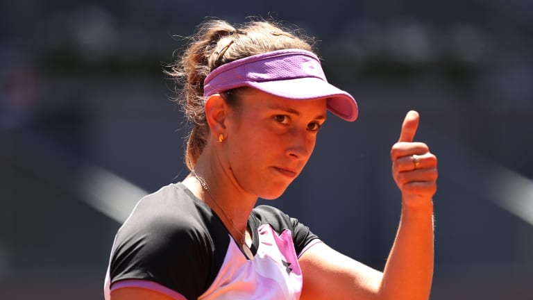 Elise Mertens claws back to outlast Simona Halep at Mutua Madrid Open