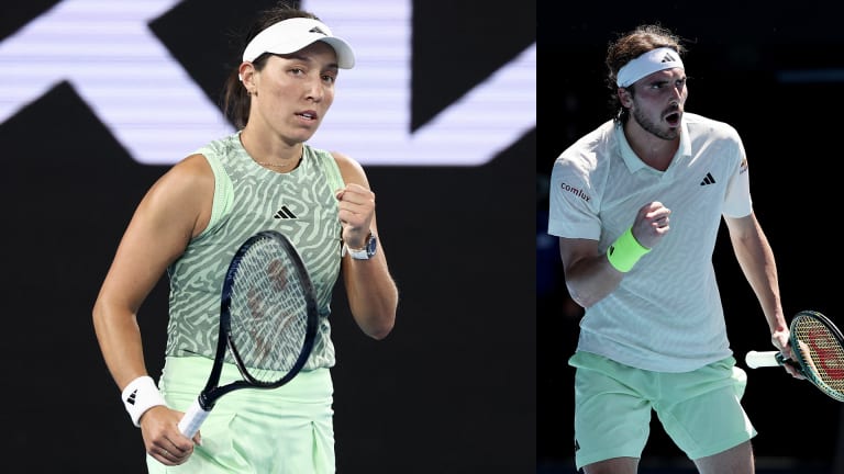 Jessica Pegula and Stefanos Tsitsipas in Adidas' SS24 Melbourne Collection