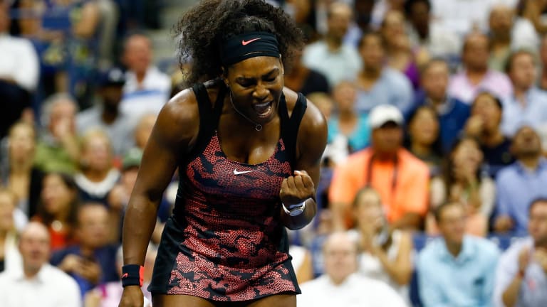 2015: Serena wore a snakeskin print dress on her way to the US Open semifinals.