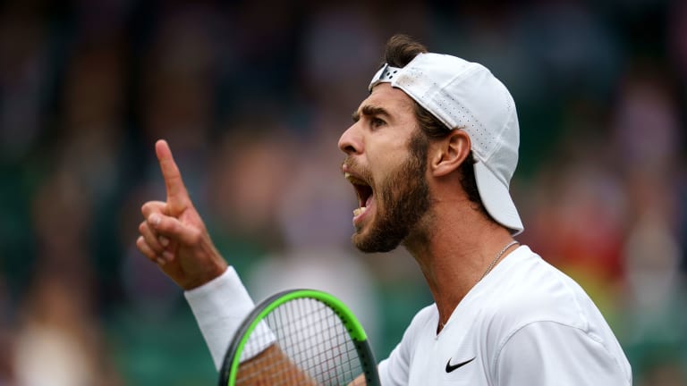 Khachanov and Korda set a Wimbledon record for most breaks of serve in a set.