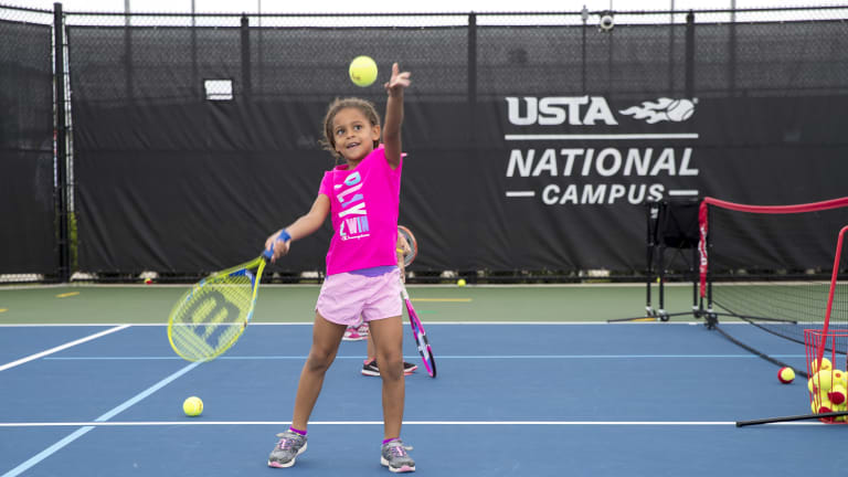 Players of all ages can be seen swinging on the courts.