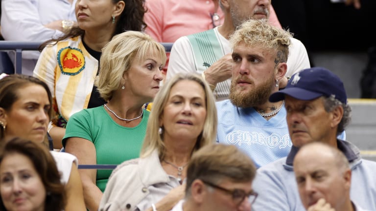 YouTuber-turned-professional boxer Jake Paul has been a fixture in the lower bowl of Arthur Ashe Stadium throughout the second week.