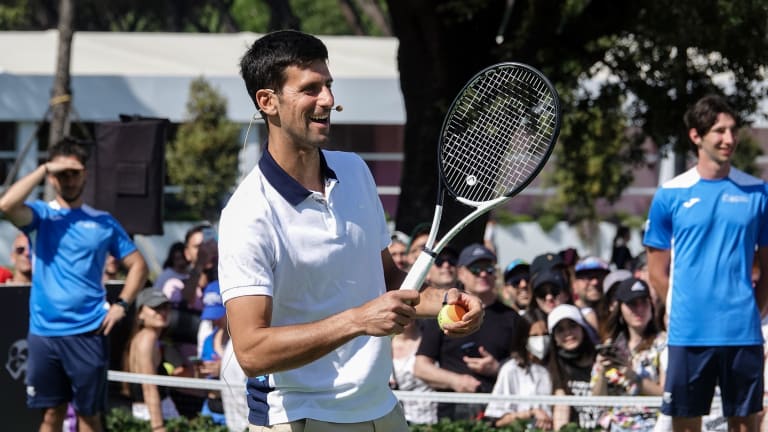 Djokovic At Rome's "Tennis Village" Program - 4