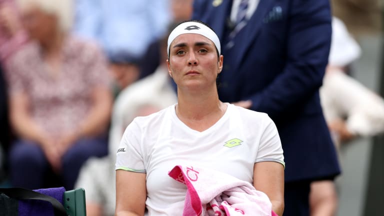 Ons Jabeur never looked comfortable on Centre Court, with and without the racquet in her hands.