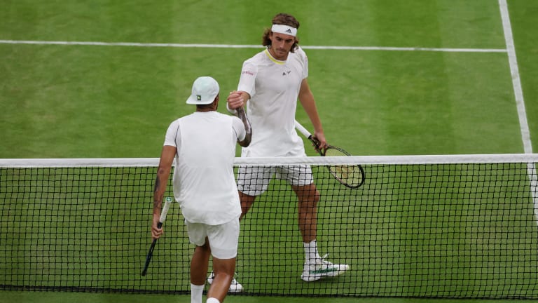 After four sets, Stefanos Tsitsipas and Nick Kyrgios were done with their match, but they weren't done talking about each other.