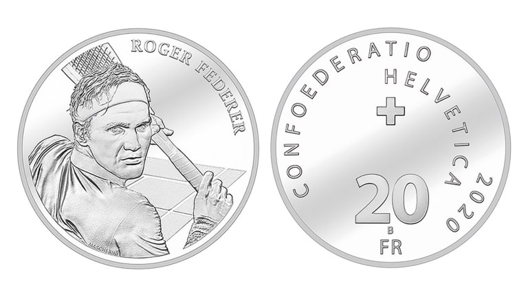 Federer to be minted
on 20-franc silver
coin in Switzerland