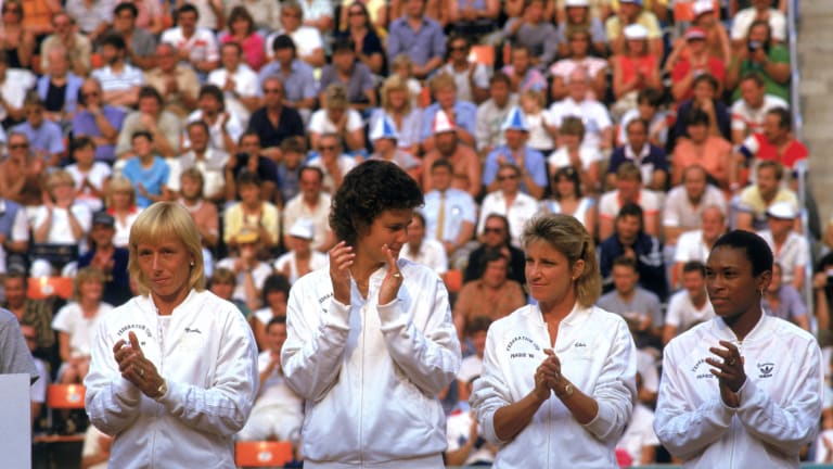 Brown Grimes' Masters thesis centers on Martina Navratilova's return to communist Czechoslovakia in 1986 (Getty Images).
