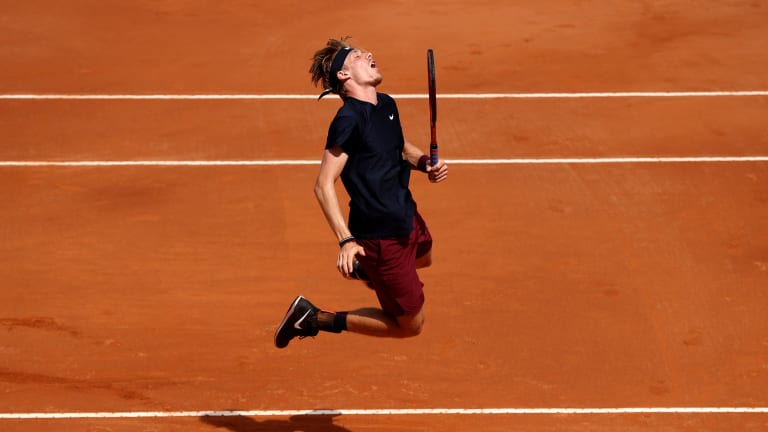 Rome: Nadal slides and slithers and scrambles his way past Shapovalov
