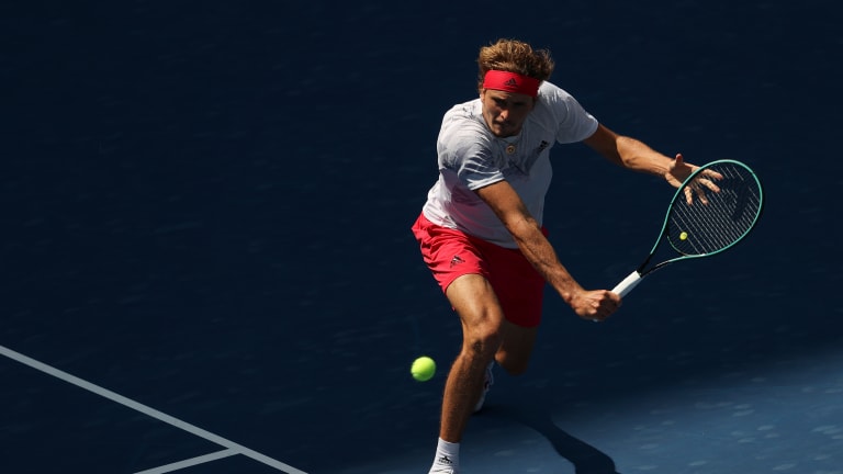 A. Zverev is on his own at the US Open, and he seems to be enjoying it