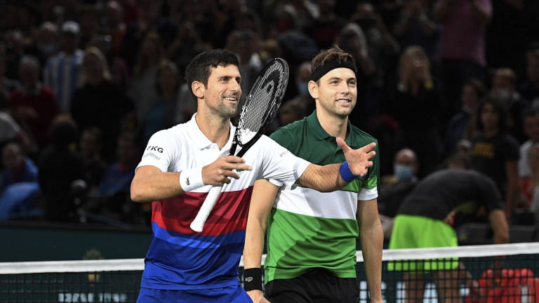 Djokovic and Krajinovic are reuniting on the doubles court for the first time since February's ATP Cup.