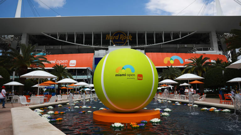 The Miami Open will take place inside and outside Hard Rock Stadium, home to the NFL's Miami Dolphins.