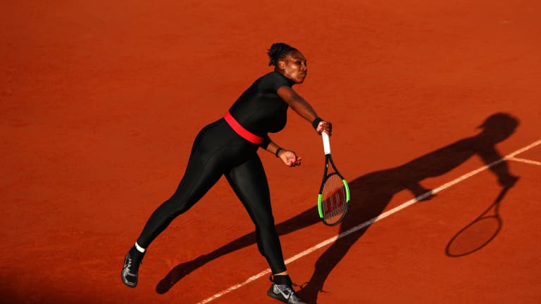 Serena's groundbreaking outfits, like the "cat suit" at the 2018 French Open, had just as much to do with pushback against the forces of tradition as they did with style.