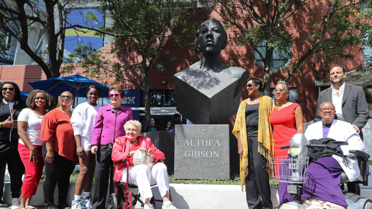 Allen was one of many who helped commemorate Althea Gibson in 2019 with a statue at the US Open.