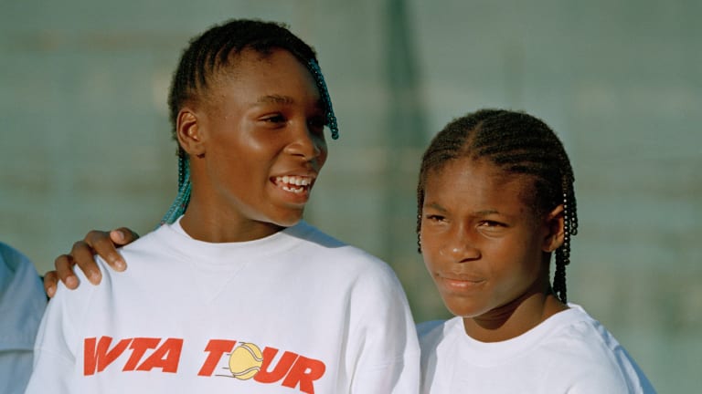 Serena is pictured with sister Venus in October 1994.