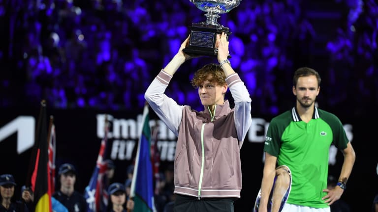 Medvedev nearly made it to the finish line earlier this year in Melbourne, but Sinner caught him in time, coming back from two sets down to win his first major title.