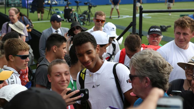 Auger-Aliassime has already proven to be a hit around the grounds of the ITHF.