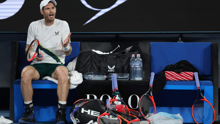 Andy Murray hit a lot of balls, and spoke a lot of words, over the course of a long night in Melbourne.