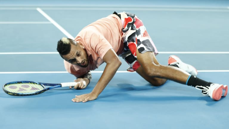 After unraveling, Kyrgios clicks his heels to find his way home