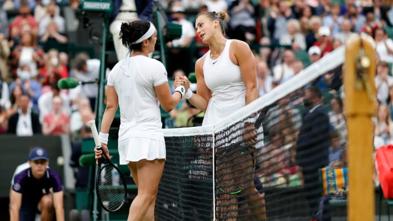 Sabalenka's last appearance at Wimbledon came in a straight-sets loss to Jabeur in the 2021 quarterfinals.